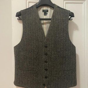 J Crew Tweed Herringbone Vest
